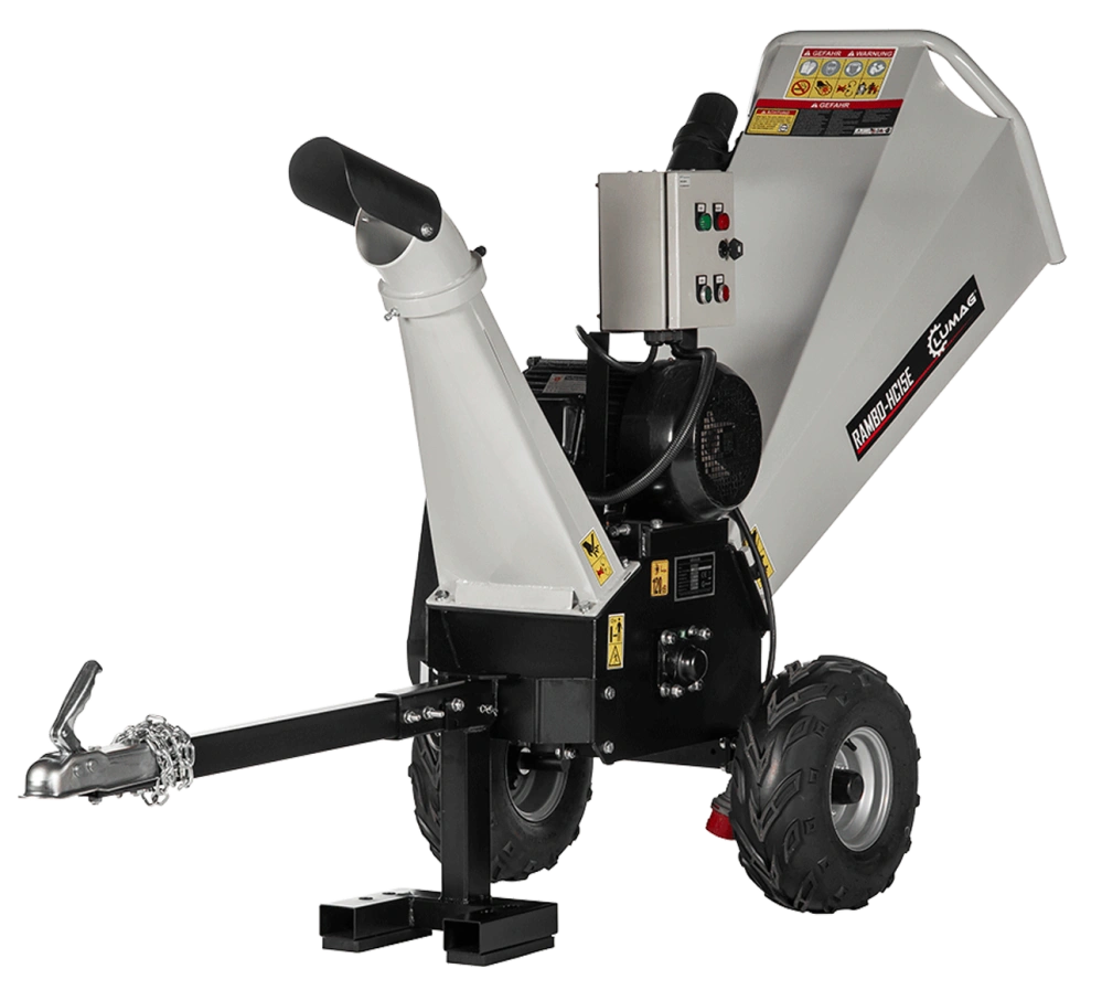 Elektrický štěpkovač LUMAG RAMBO HC15E – 400 V, 5,5 kW, větve do 100 mm