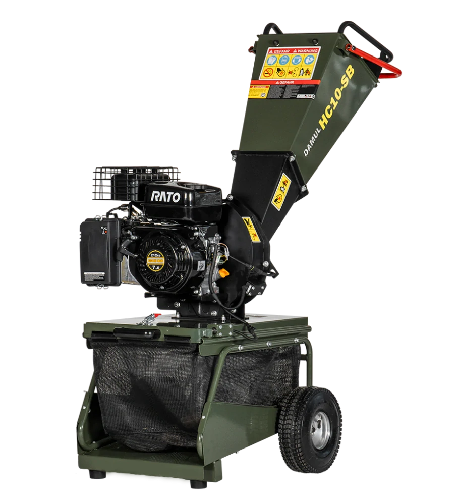 Benzínový štěpkovač GAMUL HC10SB – větve do 80 mm, koš 60 l